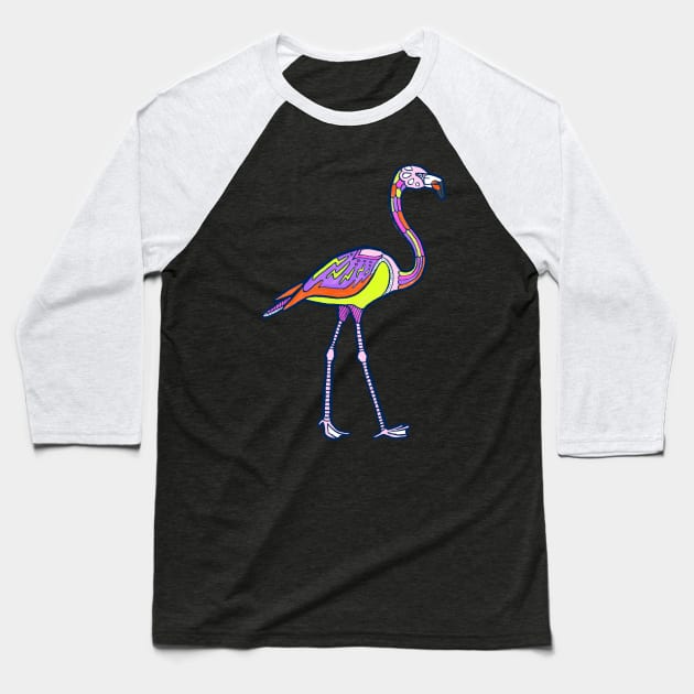 Mandala Flamingo Baseball T-Shirt by Theysaurus